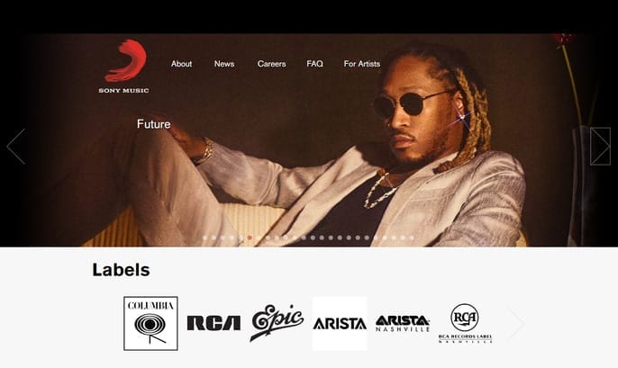 sony music wordpress website