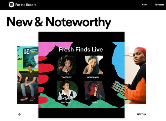 spotify newsroom example