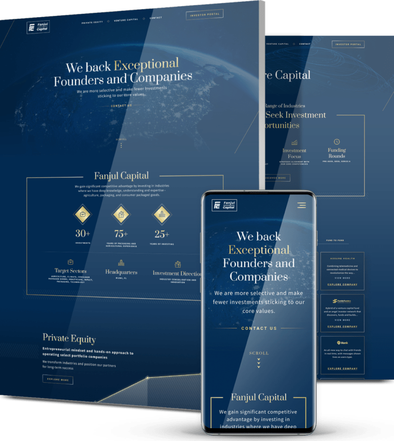 WordPress web design company Fanjul Capital collage