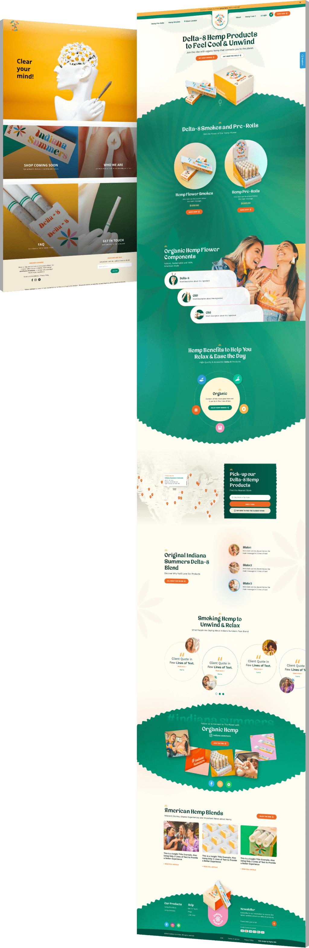 Image showing the before and after of Indianna Summers' website design