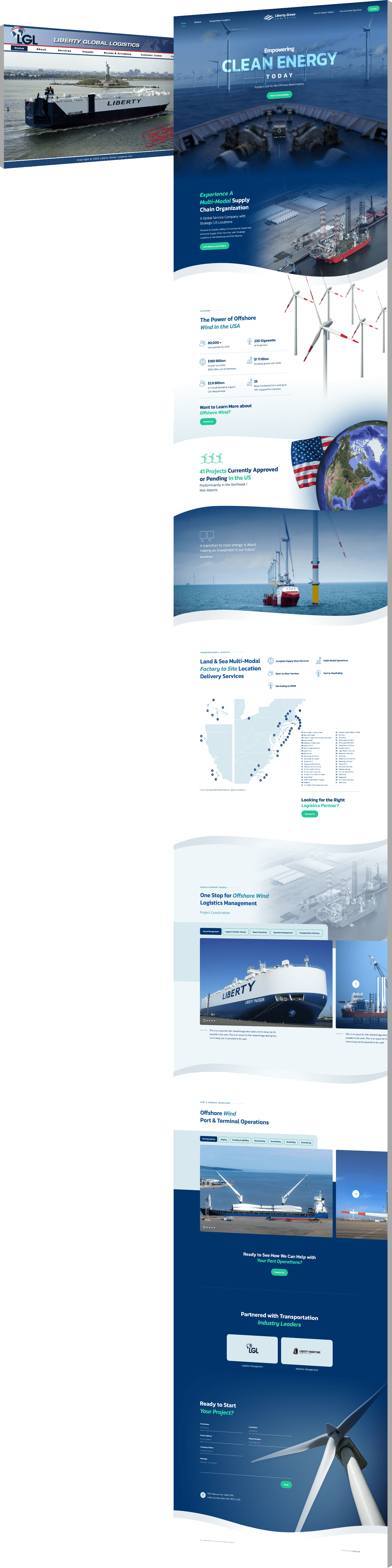 Image showing the before and after of LGL's website design