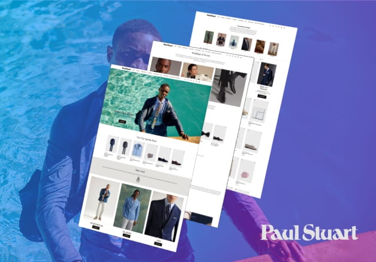 Paul Stuart luxury fashion ecommerce website design showcase featuring premium menswear collections and modern shopping experience