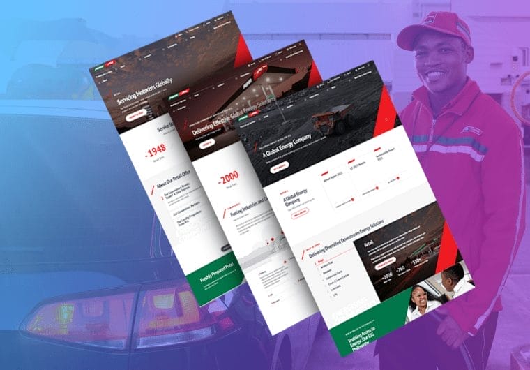 Puma Energy homepage portfolio