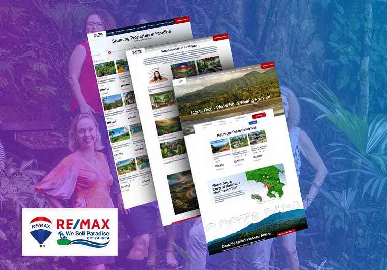 Three stacked images of Remax's website design
