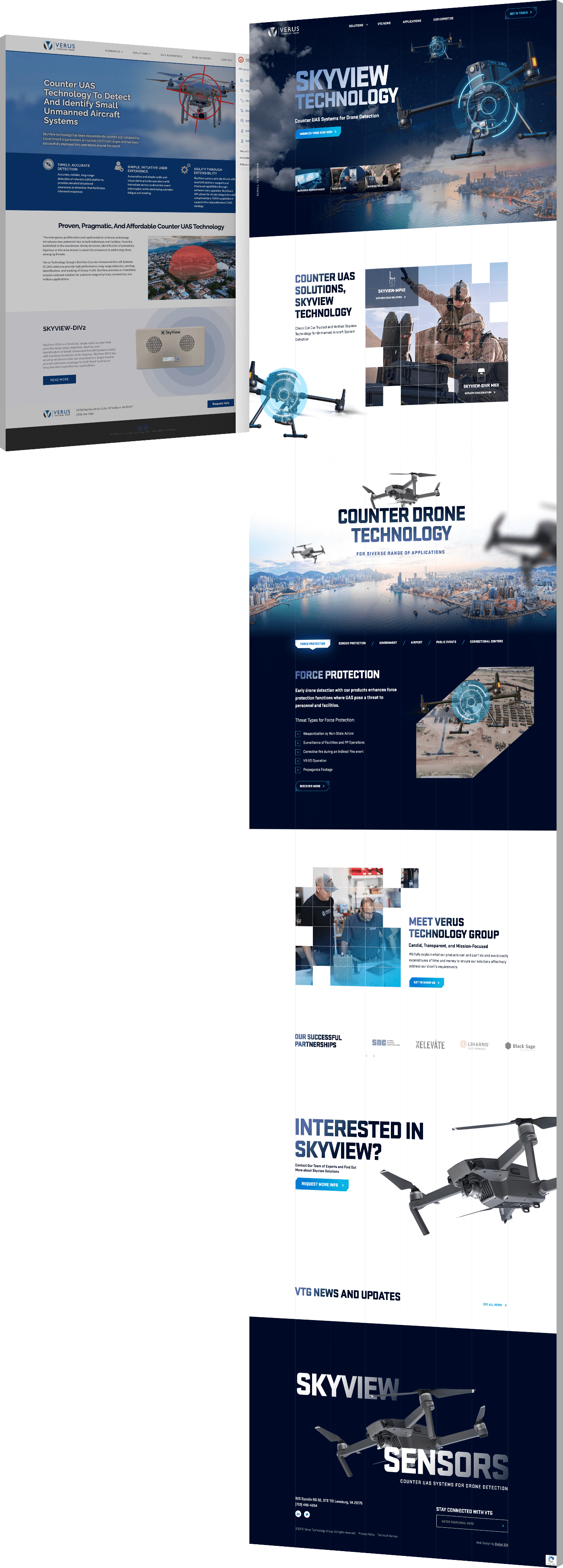 Image showing the before and after of Verus Technology Group's website design
