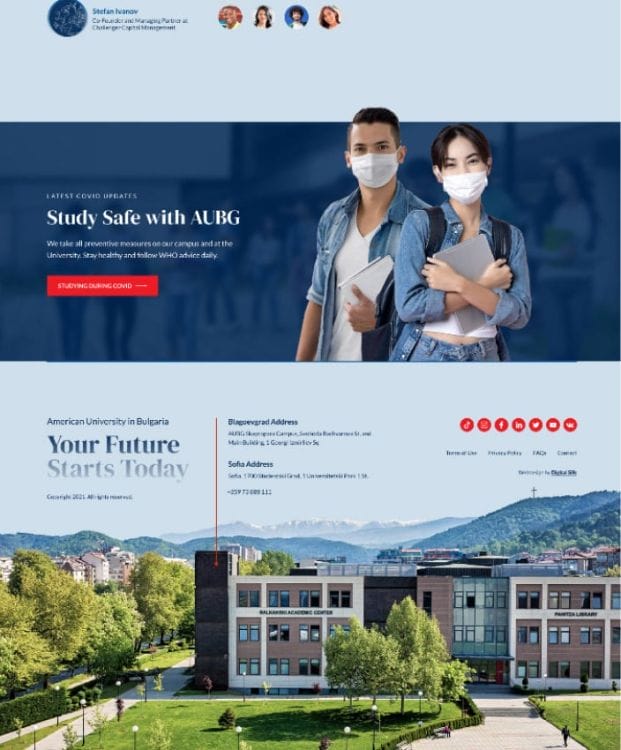 AUBG's website design