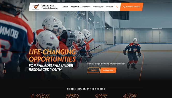 Sports & Entertainment Web Design 26 Ed Snider website screenshot
