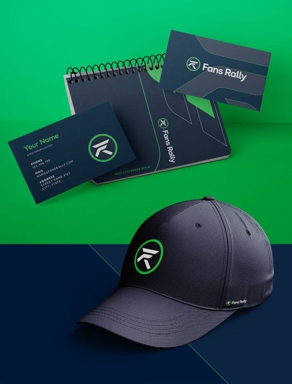 Fans Rally's branding materials