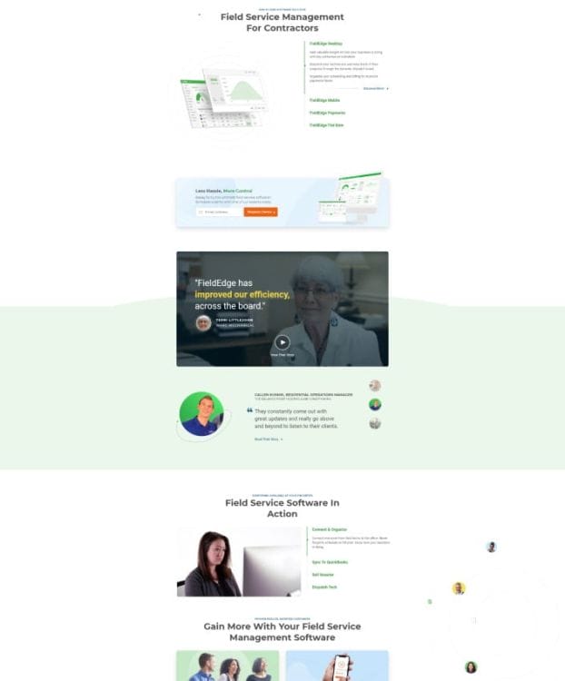 FieldEdge's website design