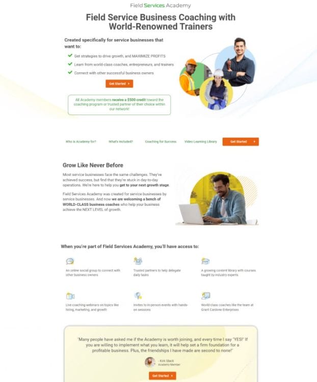 FieldEdge's website design