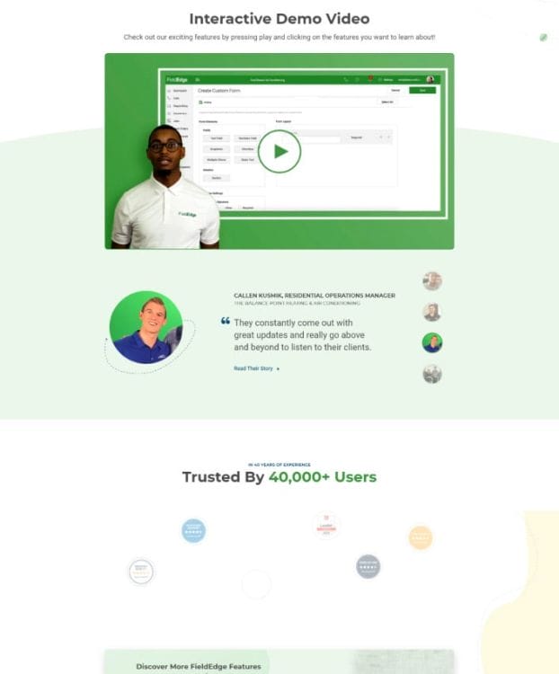 FieldEdge's website design
