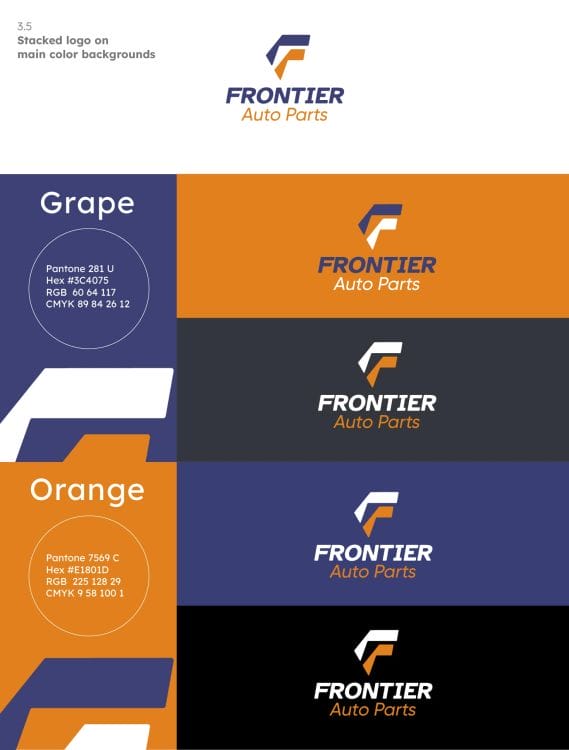 Frontier Auto Parts' branding materials