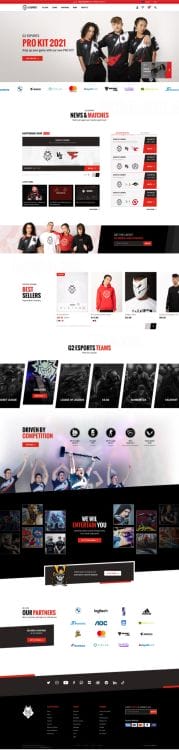 G2 eSports' website design