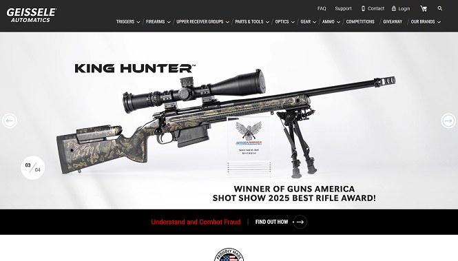 Magento Web Design 23 Geissele Automatics website screenshot