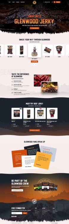 Glenwood Snacks' website design