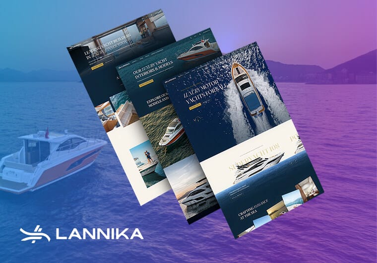Luxury yacht advertisement and designs