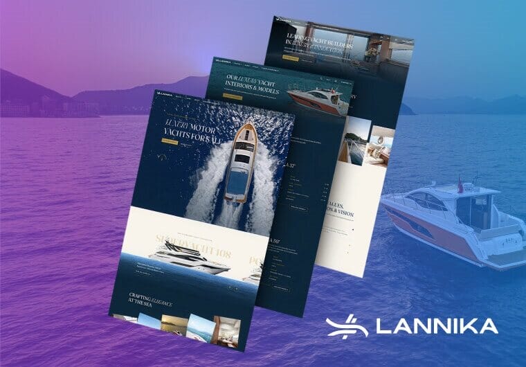 Lannika luxury yacht branding brochure and marketing materials