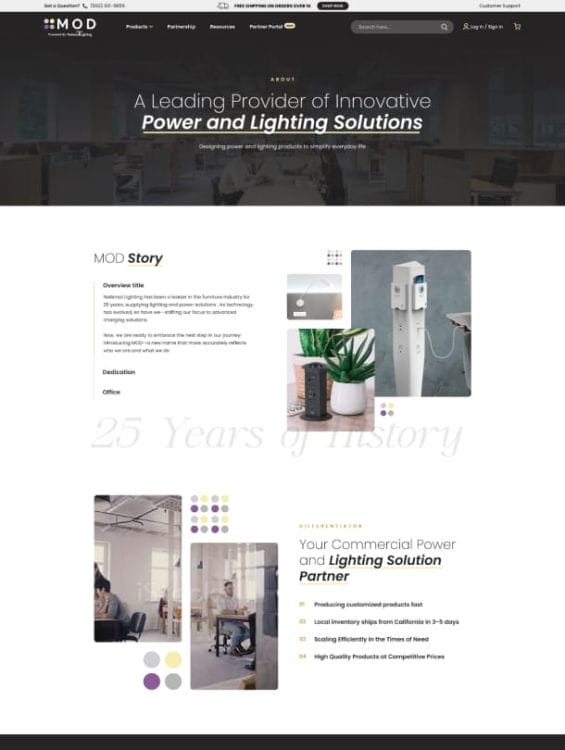 MOD's website design