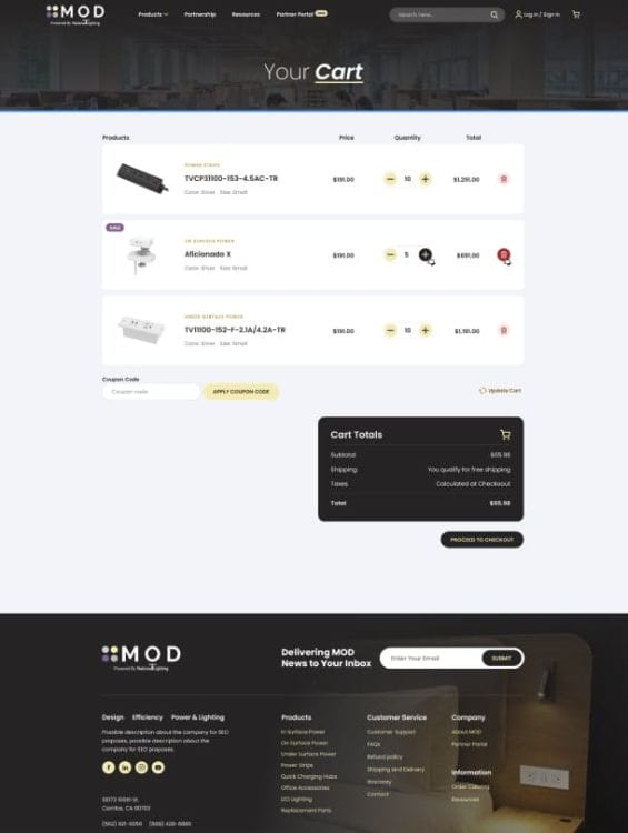 MOD's website design