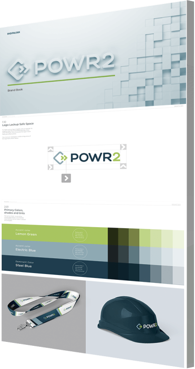 POWR2's branding materials