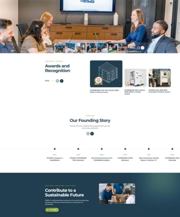 POWR2's website design