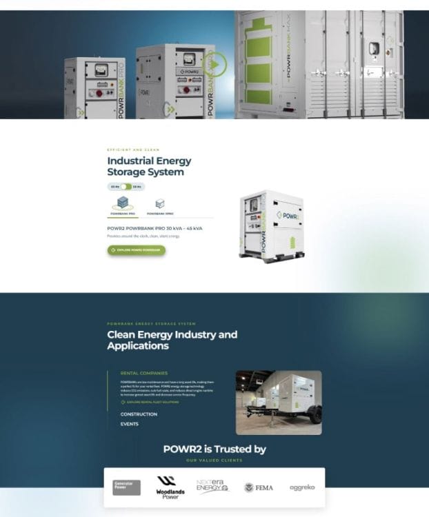 POWR2's website design