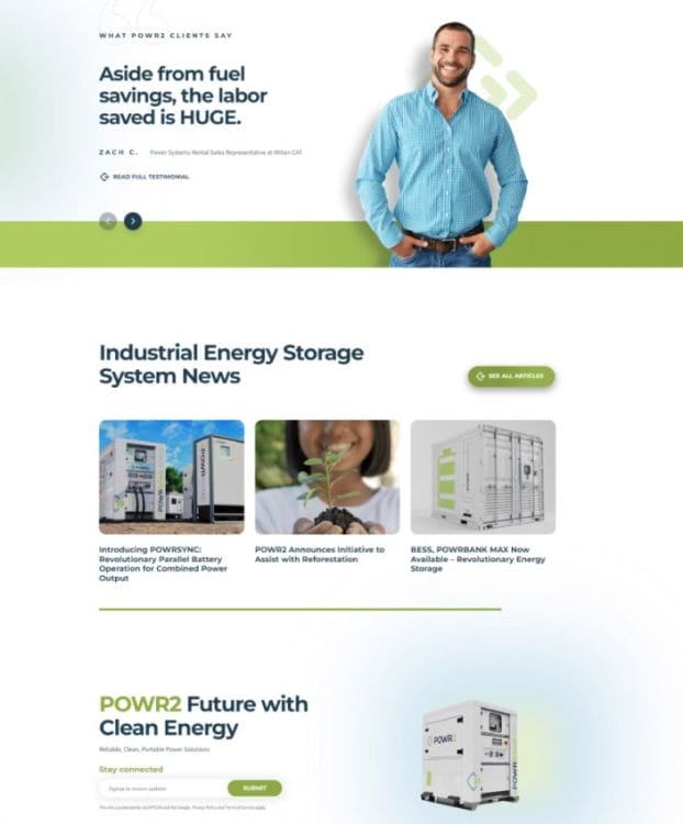 POWR2's website design