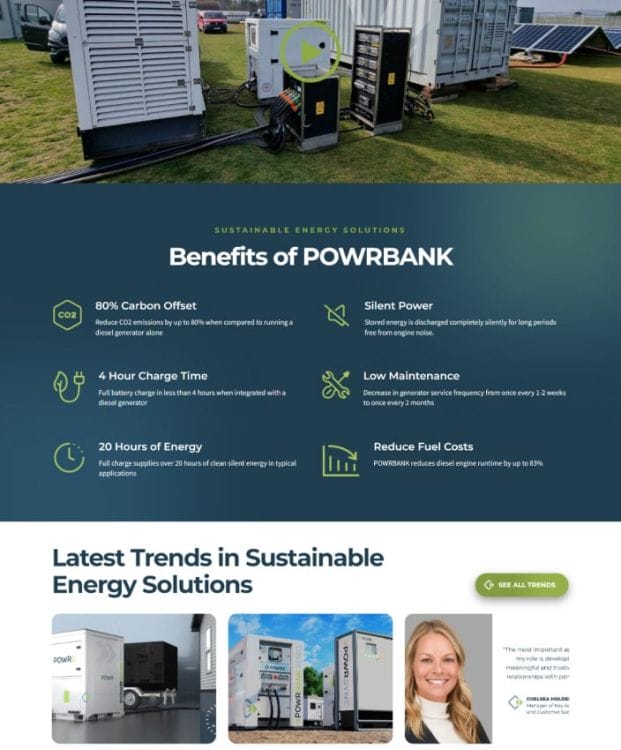 POWR2's website design