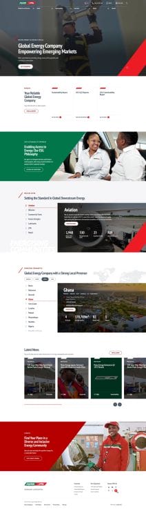 Puma Energy's website design
