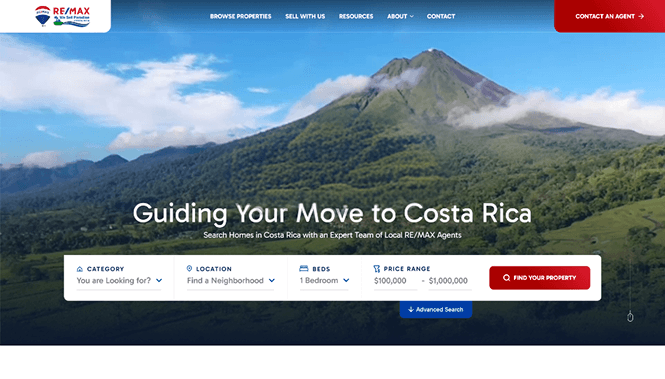 Real Estate Website Design 51 Remax Costa Rica website screenshot