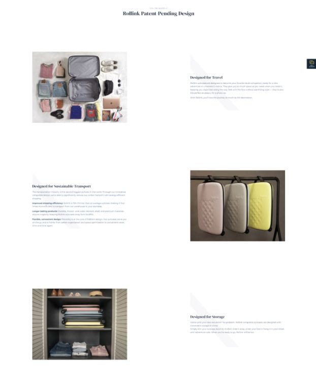 Rollink's website design