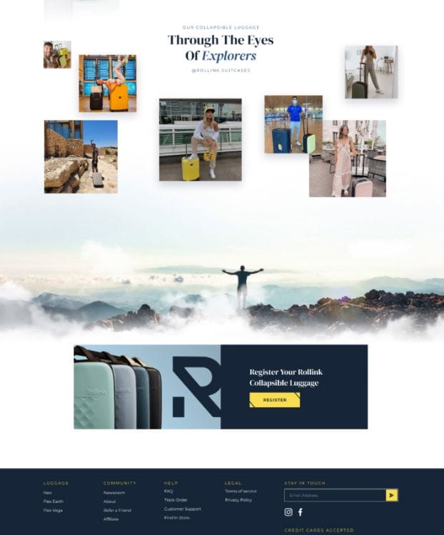 Rollink's website design