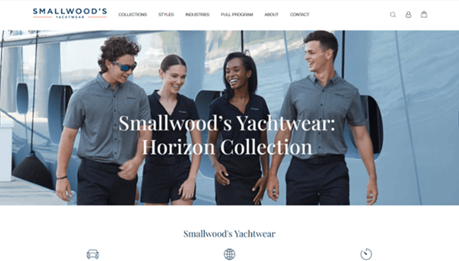 Magento Web Design 20 Smallwoods Yachtwear website screenshot