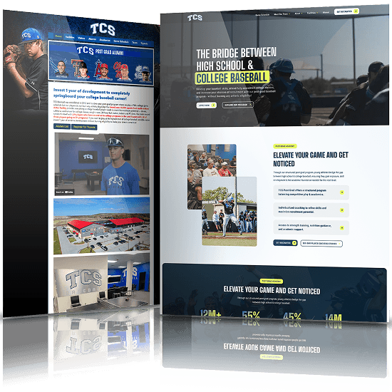 Image showing the before and after of TCS' website design
