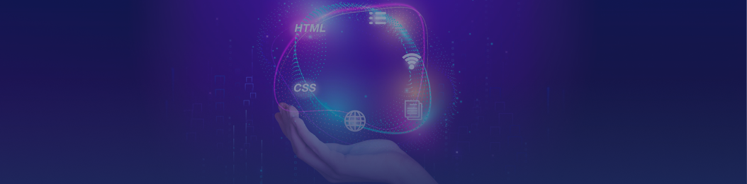 Hand holding digital technology icons