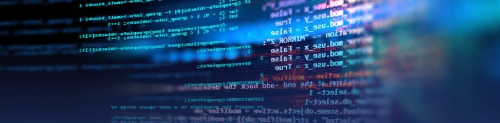 Colorful code on a digital screen