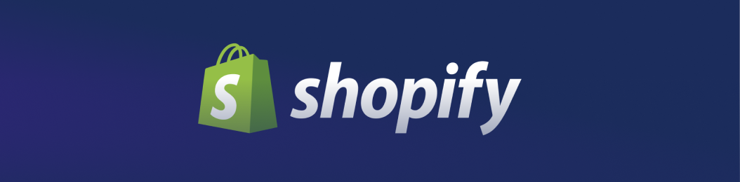 Shopify logo on blue background