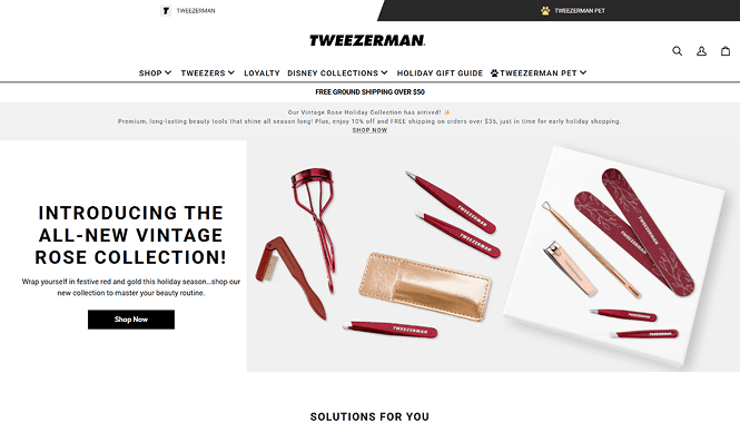 Magento Web Design 21 Tweezerman website screenshot