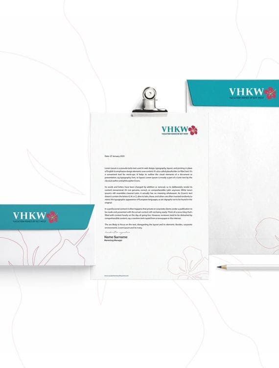 Vacation Homes of Key West's branding materials