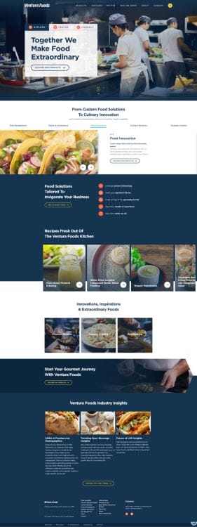 Ventura Foods' website design