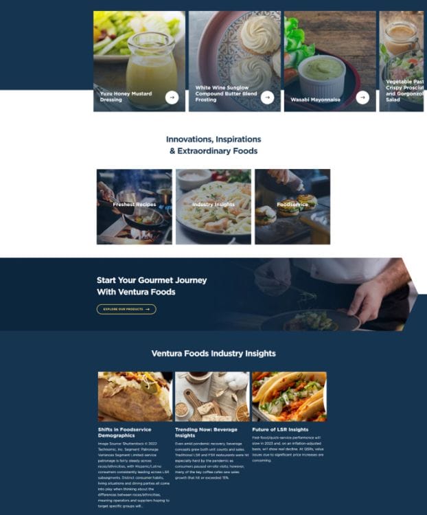 Ventura Foods' website design