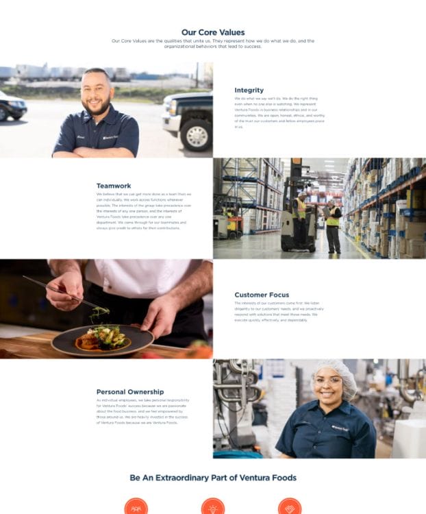 Ventura Foods' website design