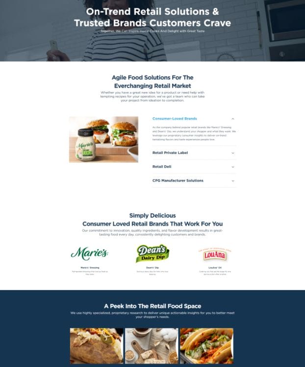 Ventura Foods' website design