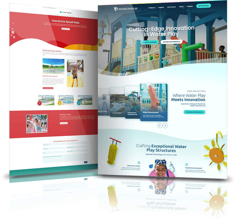 Image showing the before and after of VPC Interactive Play's website design
