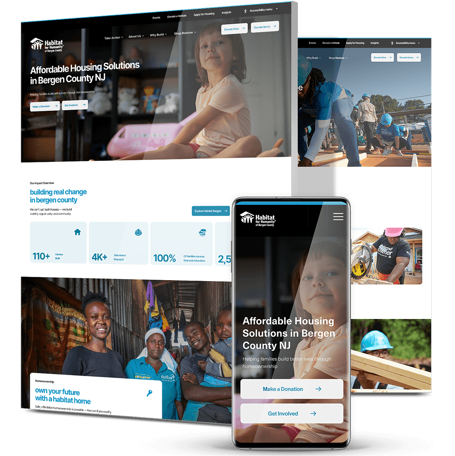 Image showing the Habitat for Humanity website on desktop and mobile