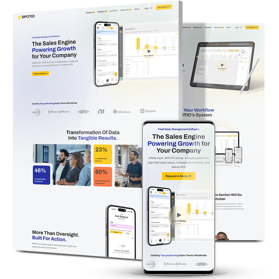 SPOTIO design of website